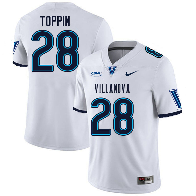 Villanova Wildcats #28 Brenden Toppin College Football Jerseys Stitched-White